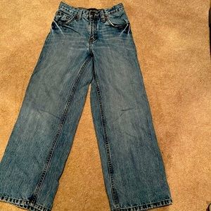 Old Navy denim jeans slim size 12 adjustable button straps on waist